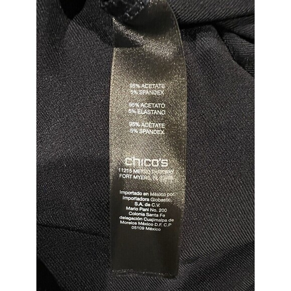 Chicos Chico’s Travelers Top Blouse Shirt Black Acetate No Wrinkle Size 0/S/4 - Picture 6 of 8